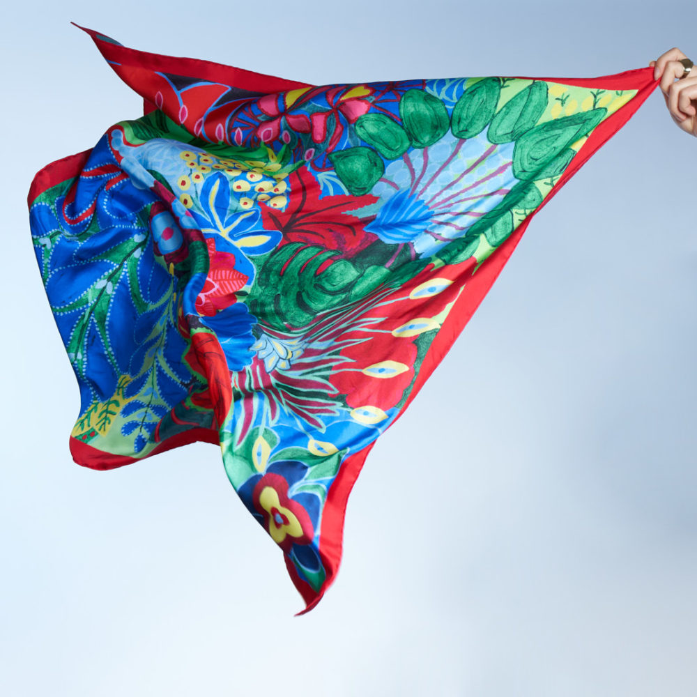 Lot De 4 Foulards Carrés En Satin DRESHOW - 90x90 Cm, Motifs Floraux - Pour Cheveux, Cou, Sac, Plage
