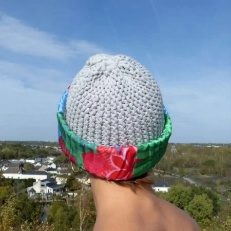 Bonnet made in france gris et multicolore