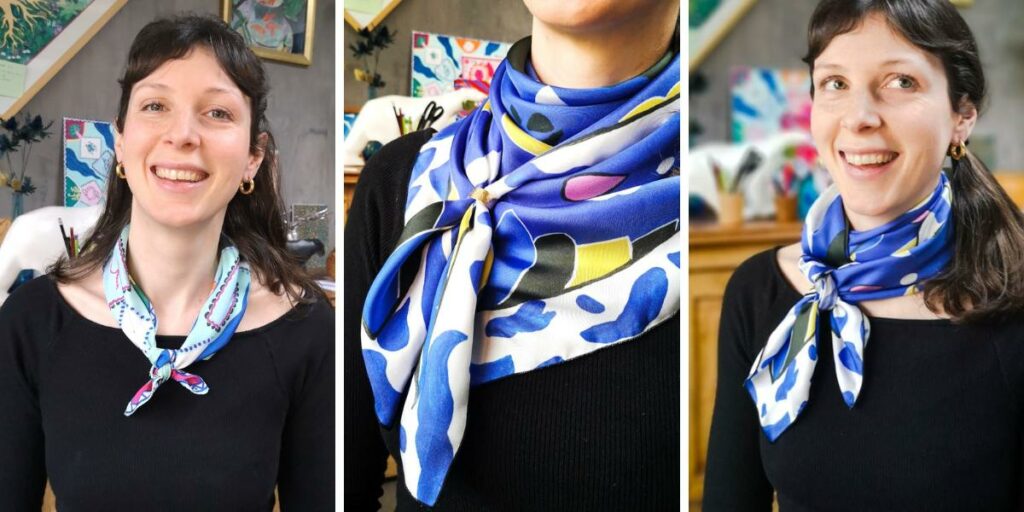 LumiSyne Foulard Carré En Soie Pour Femme - Style Rétro - Imprimé LumiSyne Foulard Carré En Soie Pour Femme - Style Rétro - Imprimé
